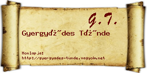Gyergyádes Tünde névjegykártya